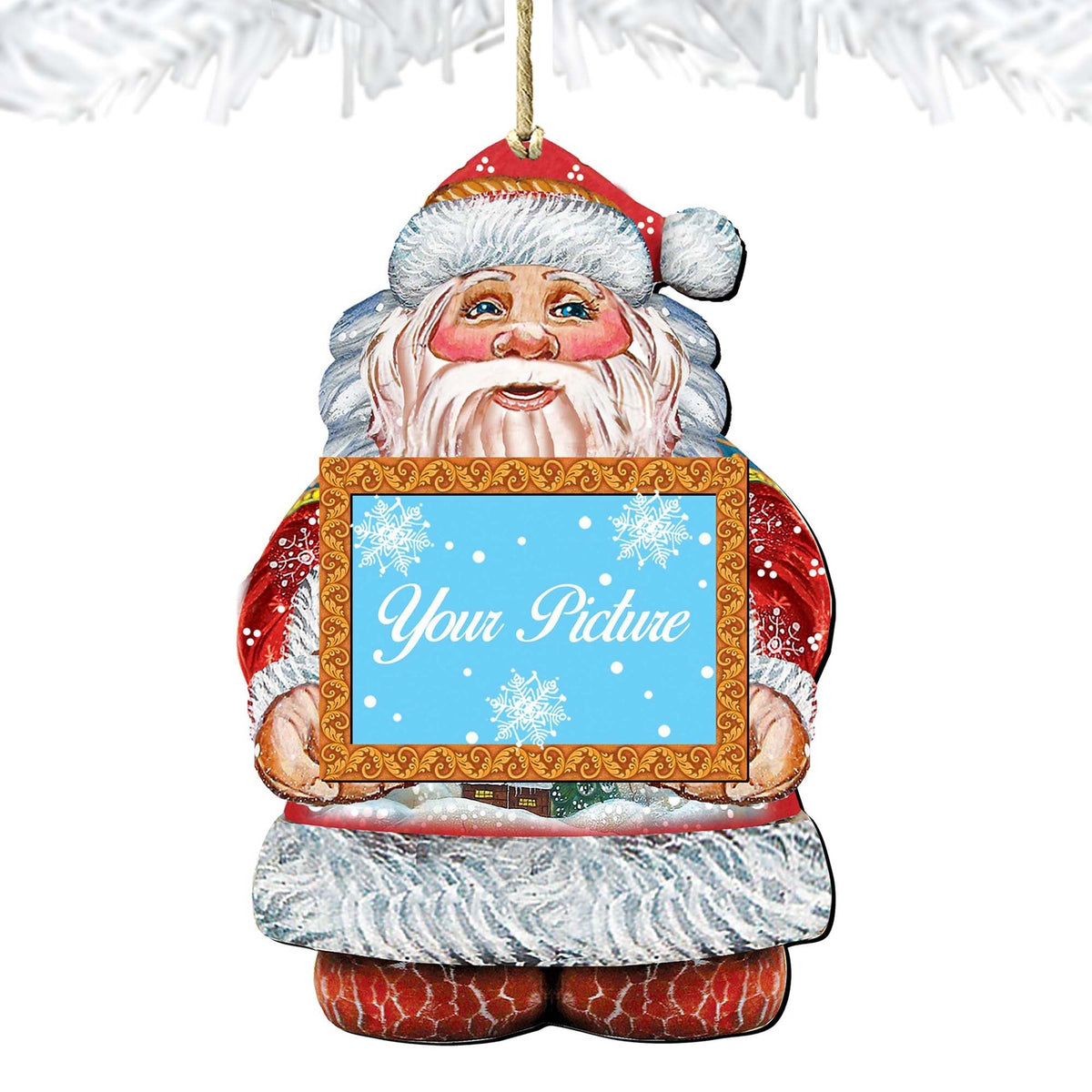 Santa Christmas Picture Frame Ornaments - Ornament for Photo - Christmas Santa Snowman Decor - 8117808PF