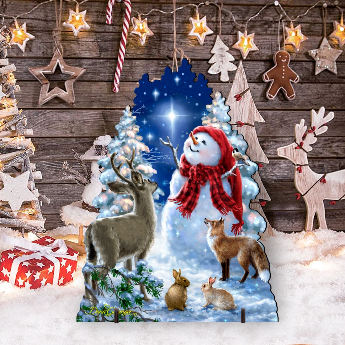 Heaven Wildlife Snowman Frosty Friends Outdoor by D. Gelsinger - Christmas Decor - 8461049F-1801