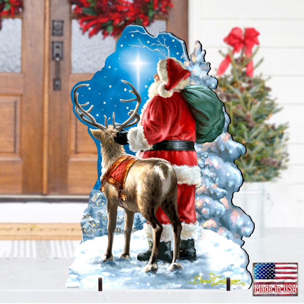 Starry Night Santa Christmas Outdoor Decor by D. Gelsinger - Christmas Santa Snowman Decor - 8461020F-1713
