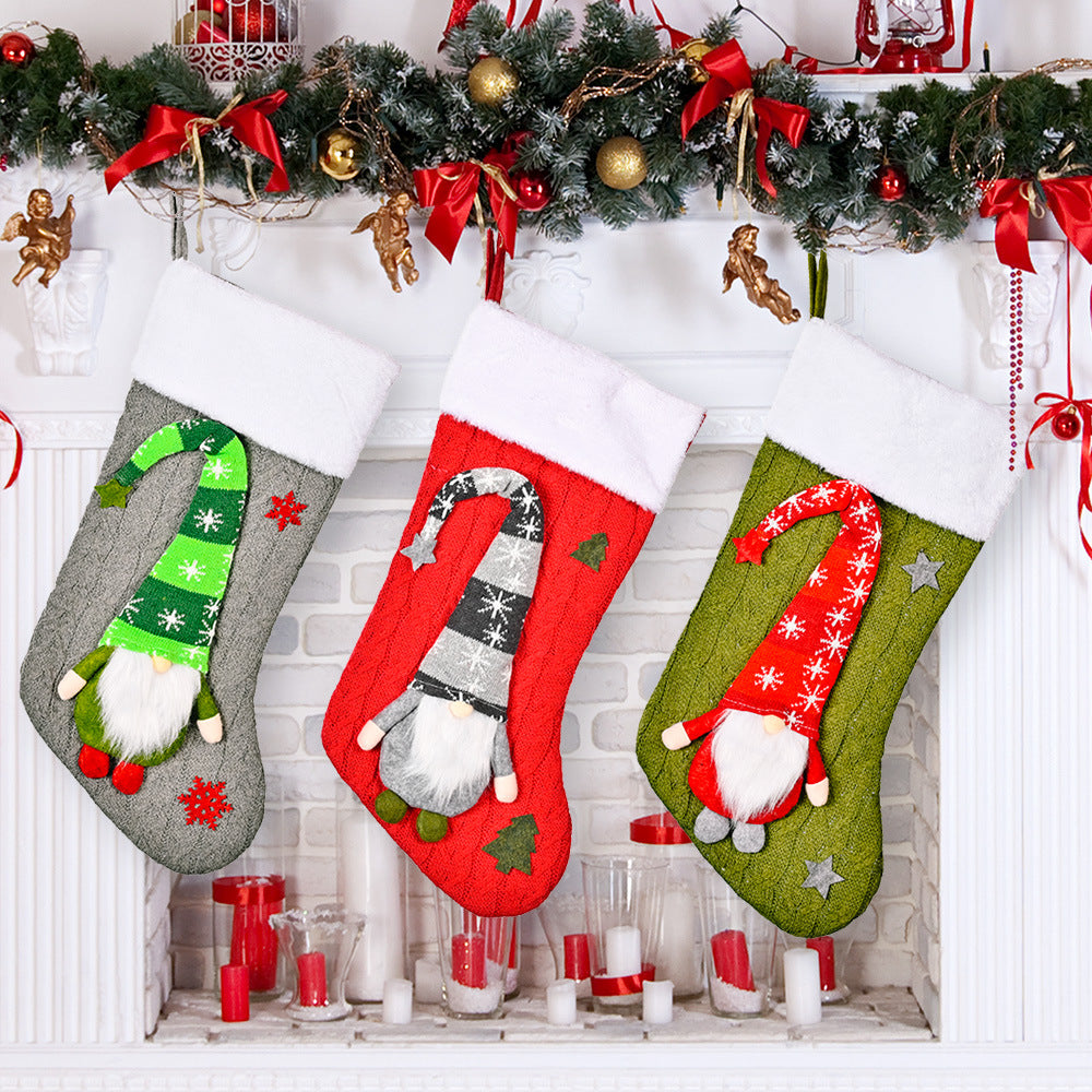 Christmas Decoration Knitted Rudolf Christmas Socks Christmas Children's Day Gifts Home Shopping Mall Decoration