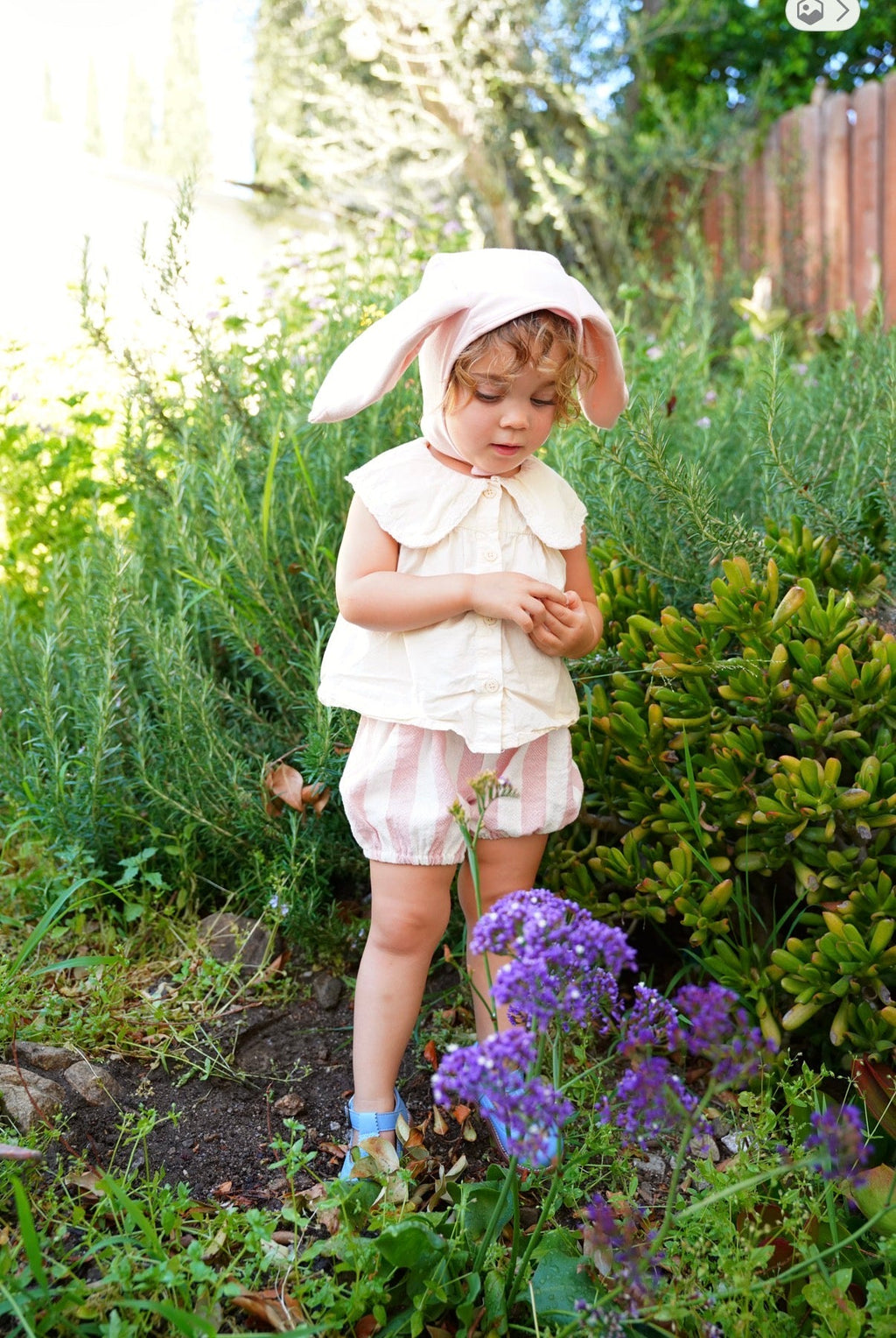 Pink Bunny Bonnet and Bunny Tail Set