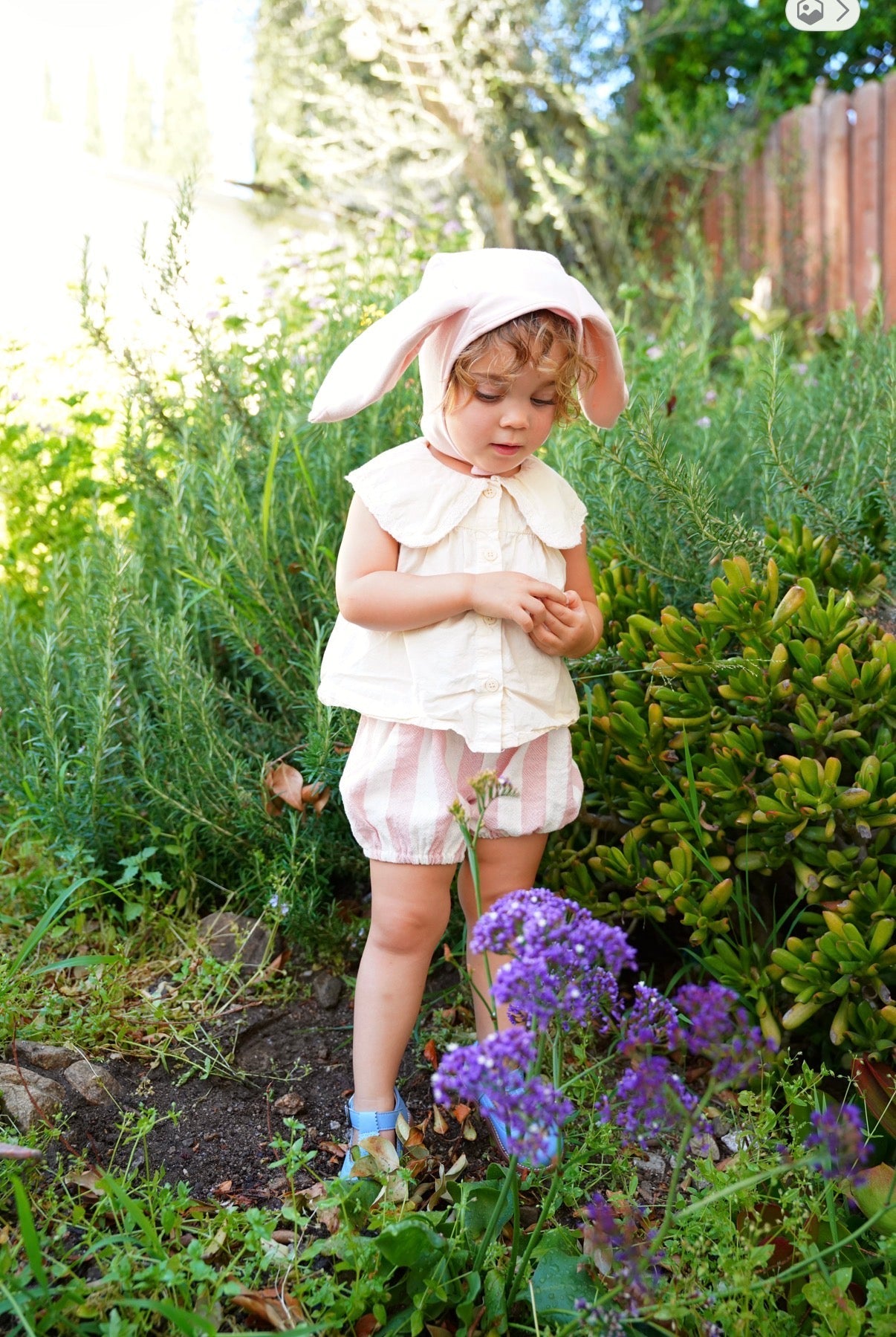 Pink Bunny Bonnet and Bunny Tail Set