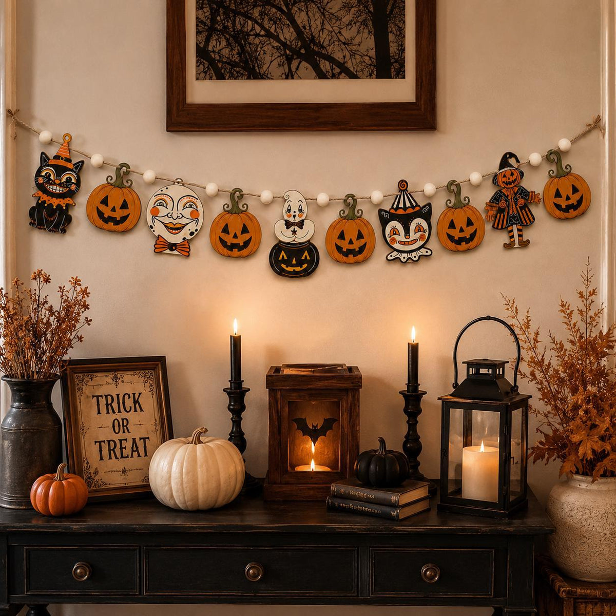 Halloween Pumpkin Cat Hanging Decoration