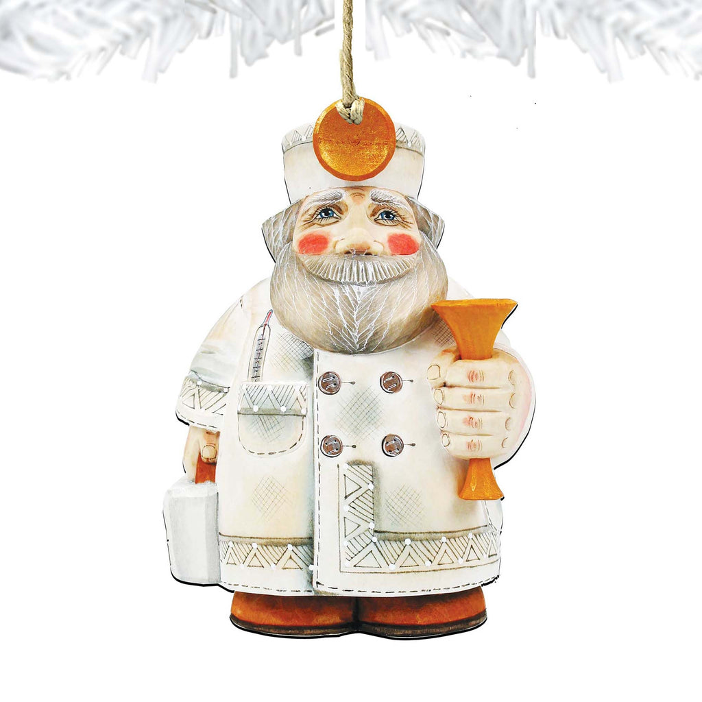 Doctor Santa Christmas Wooden Ornaments by G. DeBrekht - Christmas Santa Snowman Decor - 8151921