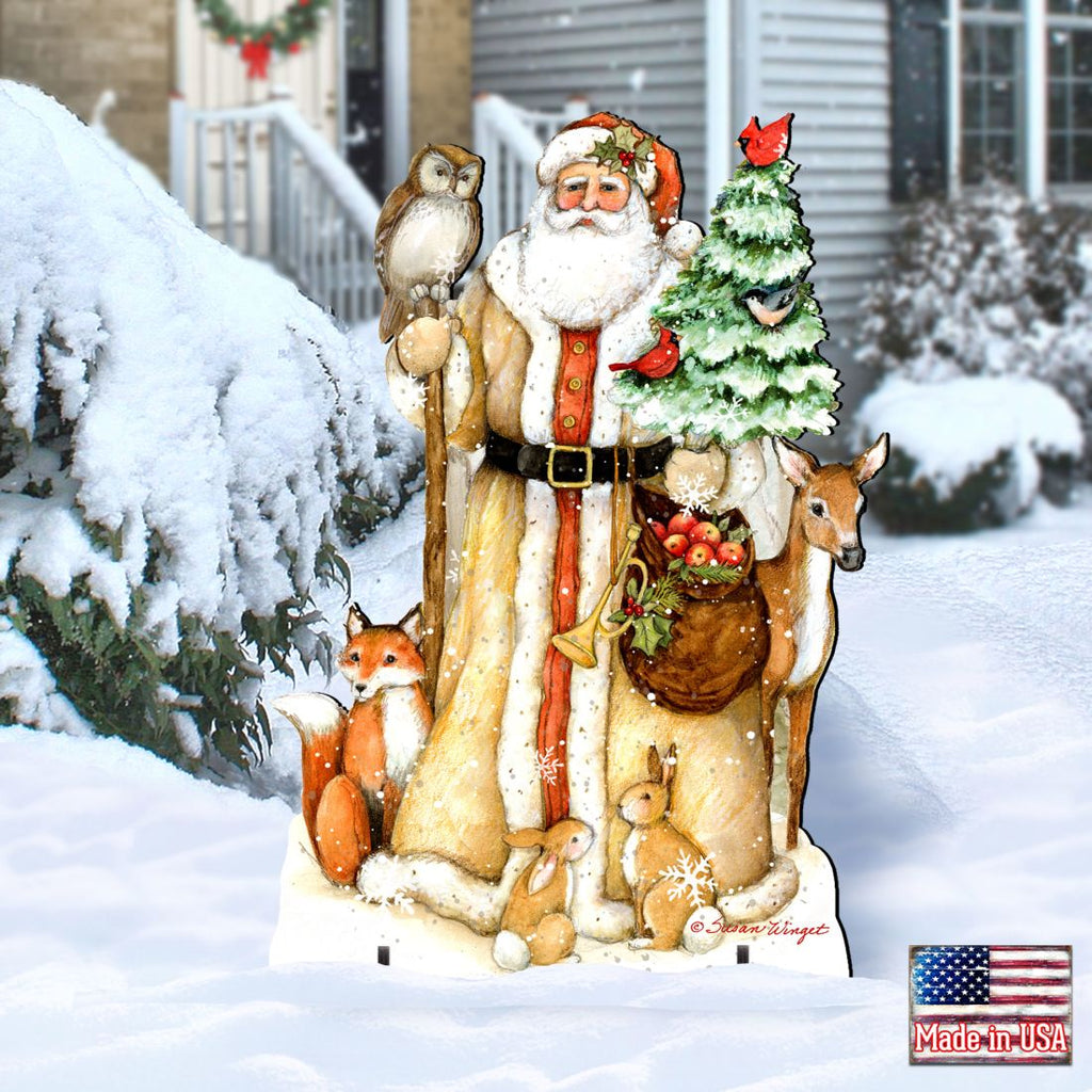 Ivory Santa Christmas Outdoor Decor by Susan Winget - Christmas Santa and Snowman Decor - 8471106F-SW