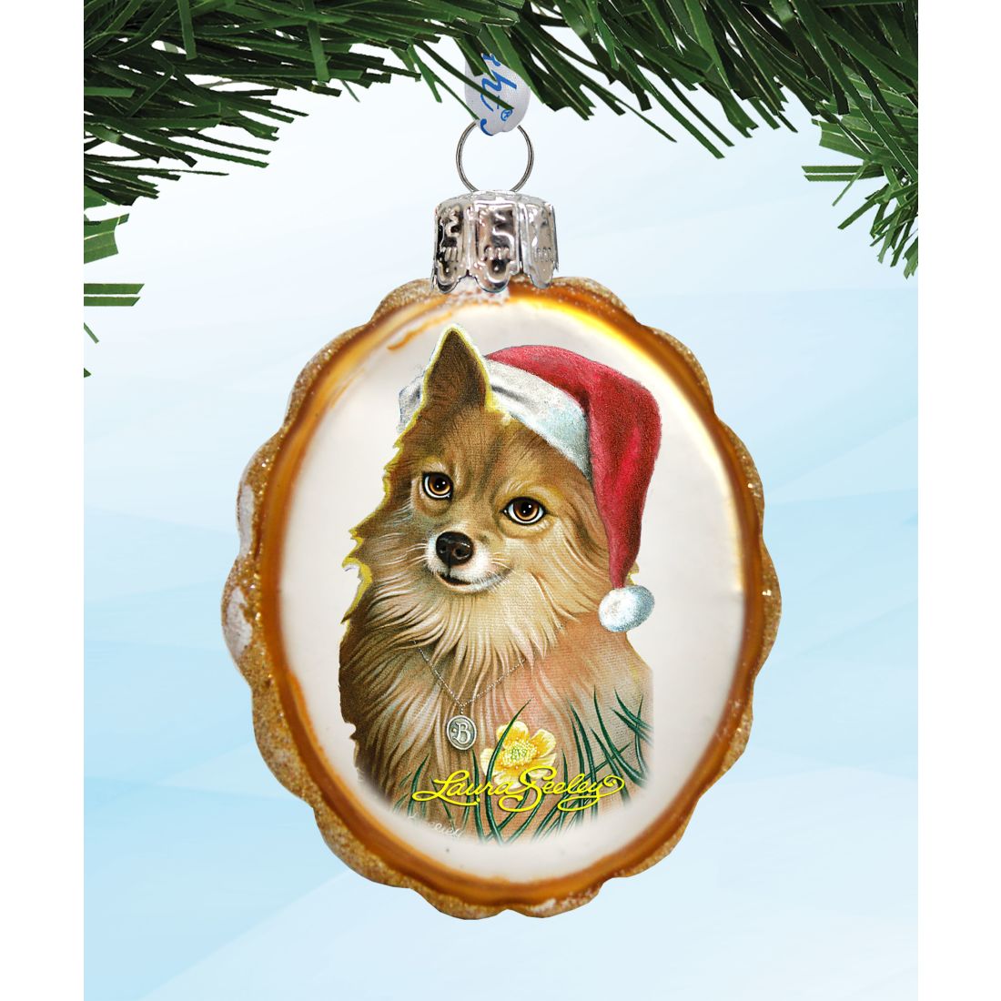 Doggy Mercury Glass Ornaments - Christmas Decor by Laura Seeley - 770144S3-LS