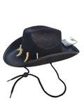 Black Cowboy Hat with Teeth Novelty Costume Accessory