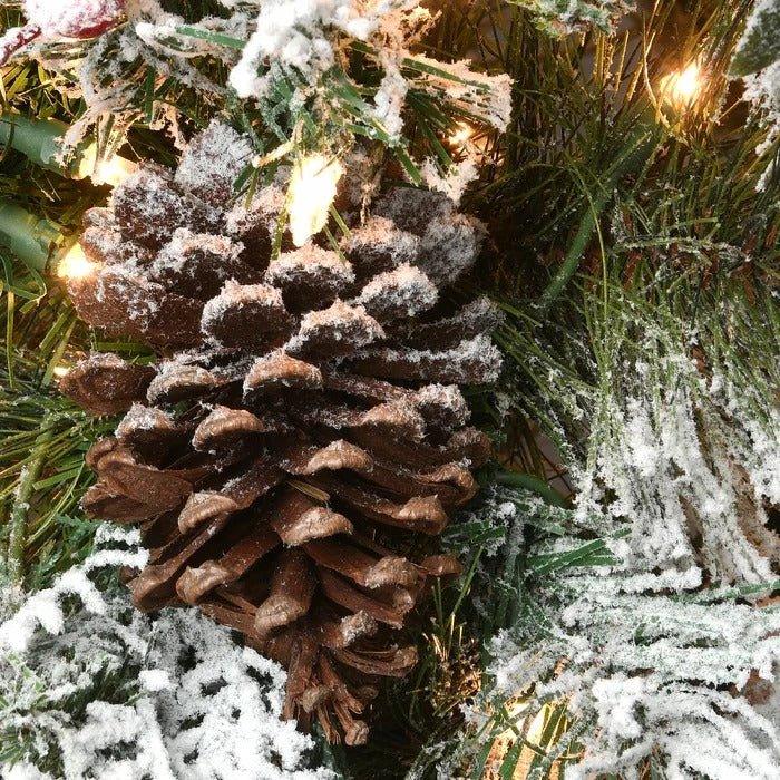 9 ft Lighted Artificial Pine Christmas Tree with 700 Clear Lights