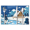 Christmas placemat white hemp Christmas scenery print home table mat living room dining table coaster