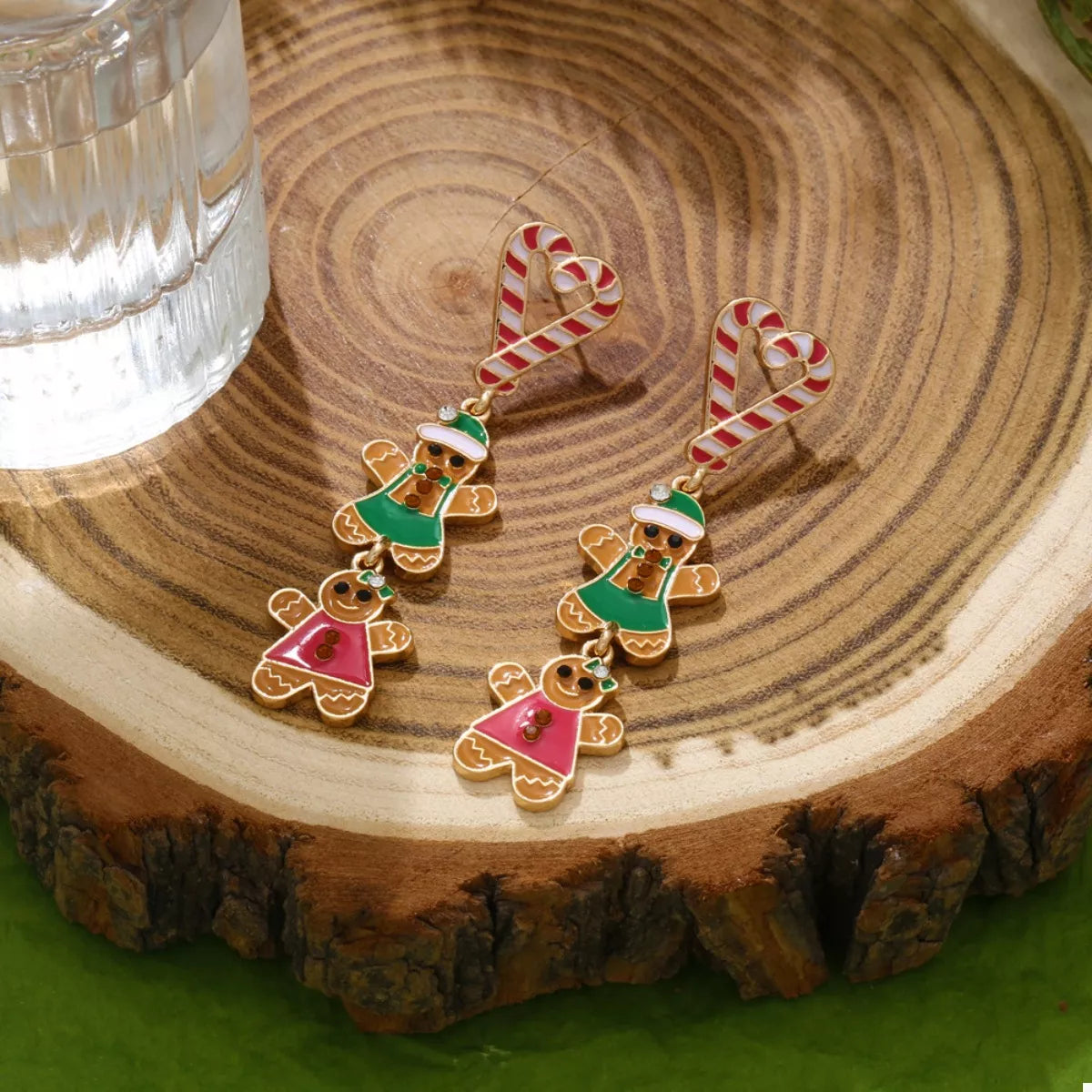Christmas Gingerbread Man Dangle Earrings