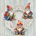 Christmas Gnomes Clip-On Eco Wood Decorative Ornaments Set of 3 by G. Debrekht - Christmas Decor - 8091031C-S3