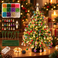 DIY LIGHTED BEADED CHRISTMAS TREE KIT | 7.1" TABLETOP DECOR CRAFTING KIT