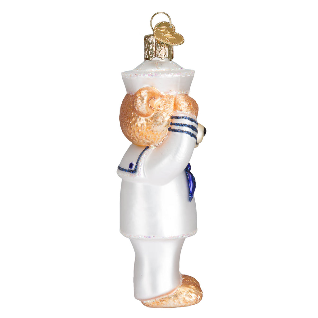 Navy Bear Ornament