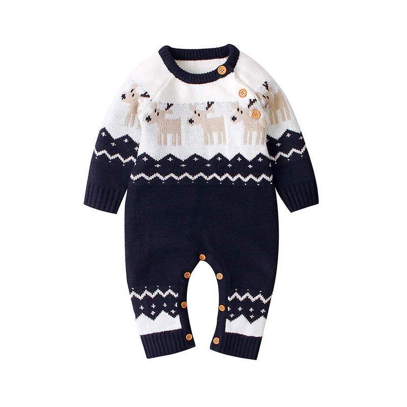 Children's Christmas Elk One-piece