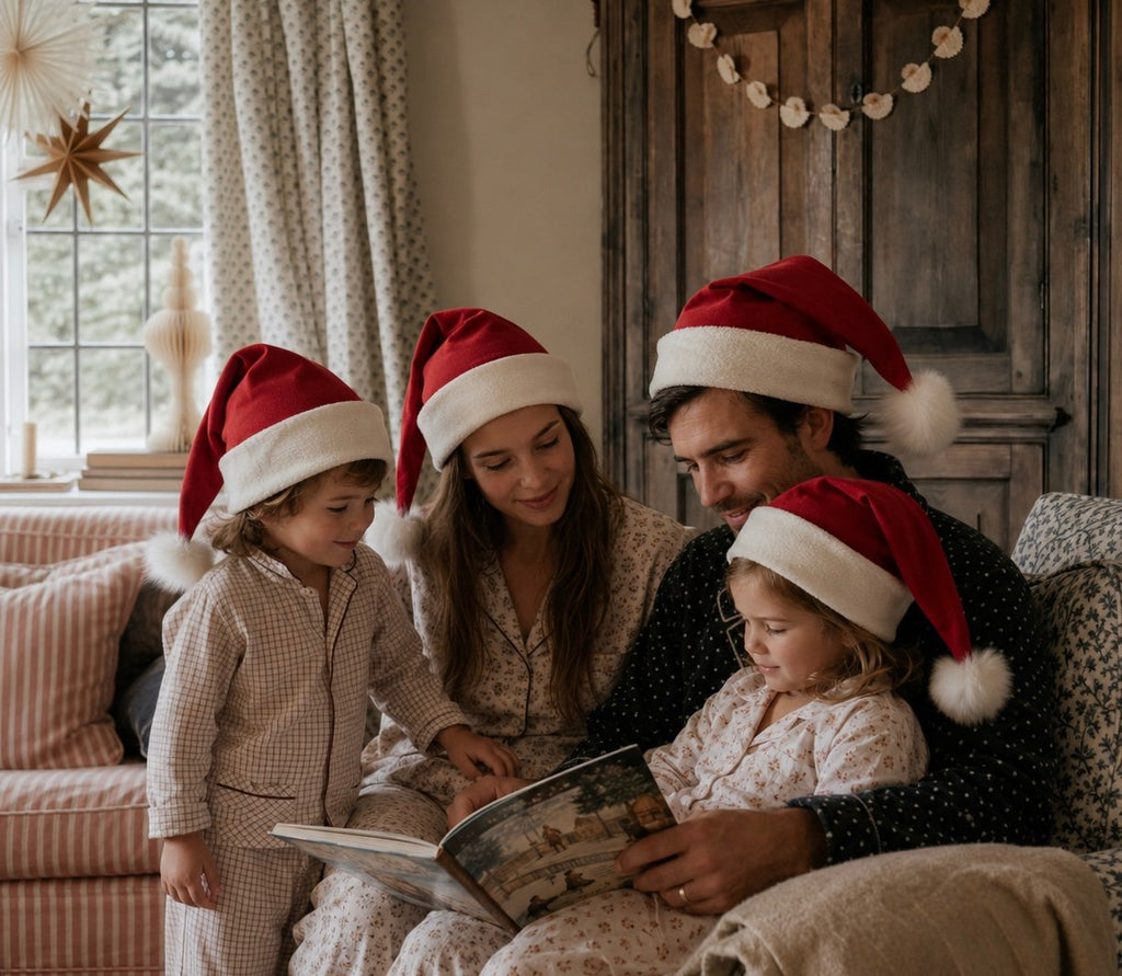 No Plastic Family Santa Hat | Organic Cotton, Hemp, and Fur