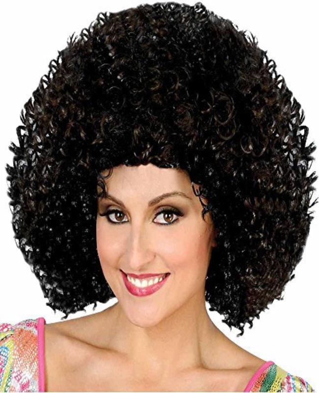 70s Disco Black Wig