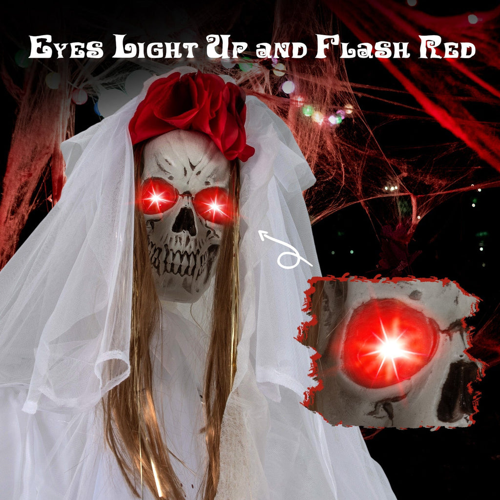 Halloween Animatronic Standing Bride 7.2 FT Haunted House Decoration