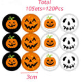 120 Stickers DIY Halloween Party Candy Box Stickers Gift Bag Labels Pumpkins Ghost Cupcake Decor Stickers Party Supplies