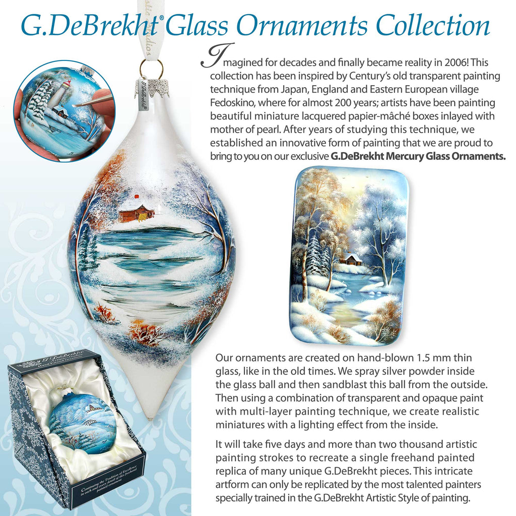 Reaching High Dwarfs Lg Glass Ornament in Blue by Gelsinger - Christmas Decor - 73927B-DG