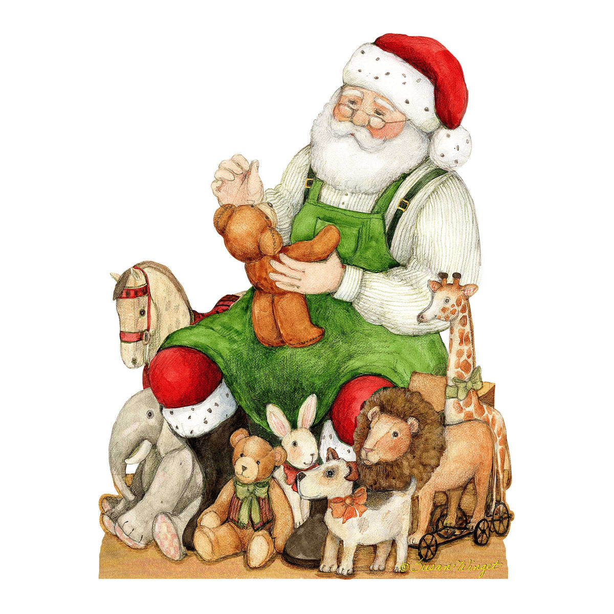 Merry Christmas Santa Door Decor By Susan Winget - Christmas Santa and Snowman Decoration