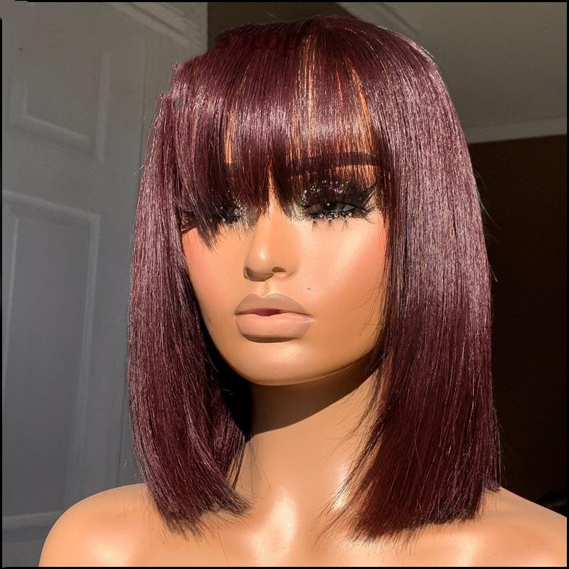 Bangs Short Hair Wig Breathable and Natural