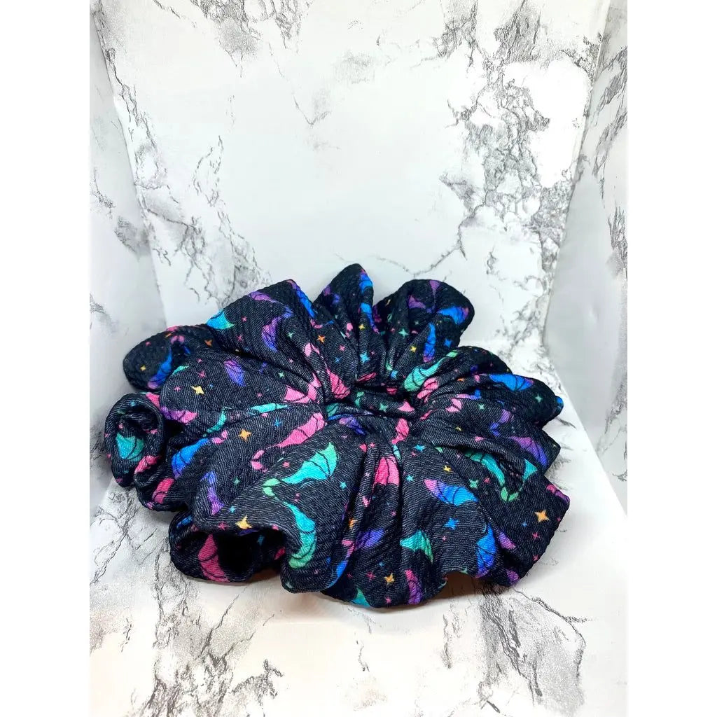 Neon Bats Halloween Bullet Scrunchie