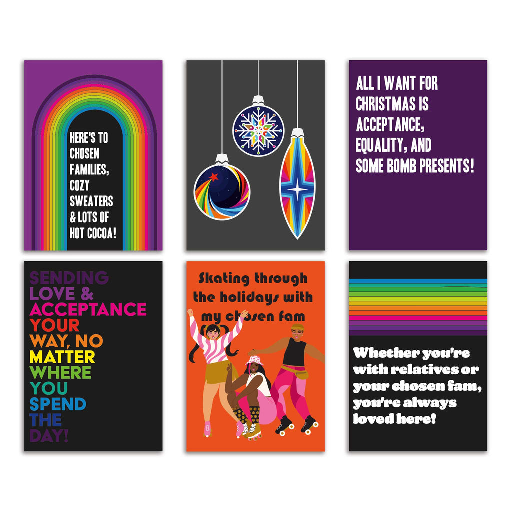 Rainbow LGBTQ+ Christmas Cards, Set of 24