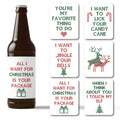 Naughty Christmas Beer Labels, Pack of 6