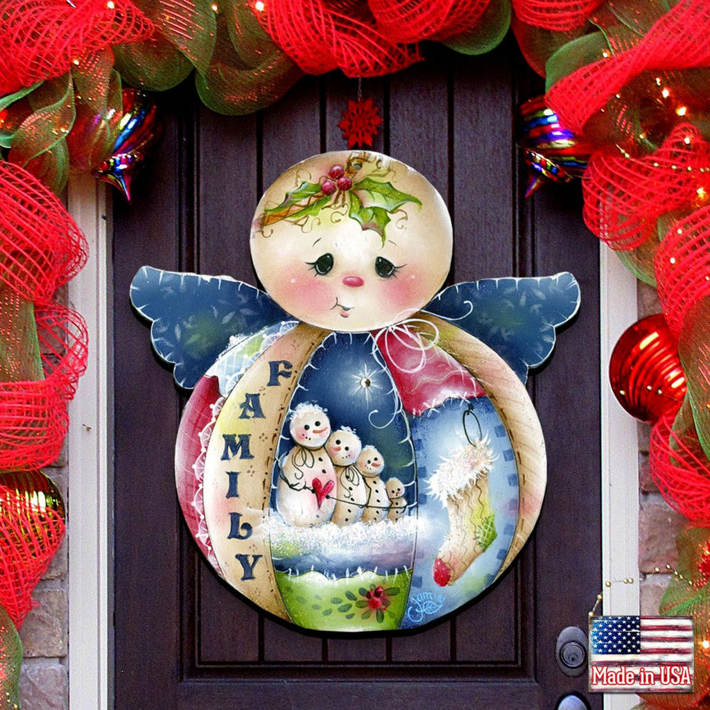 Family Snowman Christmas Door Decor by Jamie Mills-Price - Christmas Santa Snowman Decor - 8457504H
