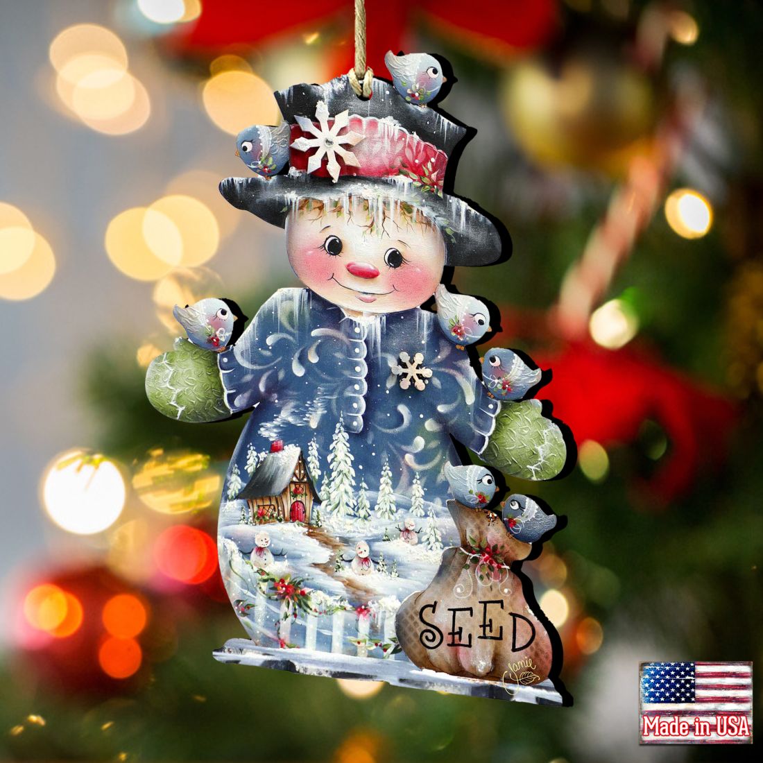 Freezing Friends (Frosting Sparkle) by Jamie Mills-Price - Christmas Santa Snowman Decor - 8457511