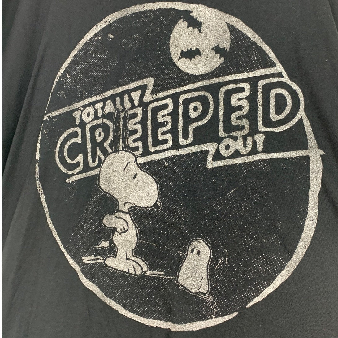 New Aerie Womens Small Peanuts Snoopy Totally Creeped Out Halloween Tee Shirt
