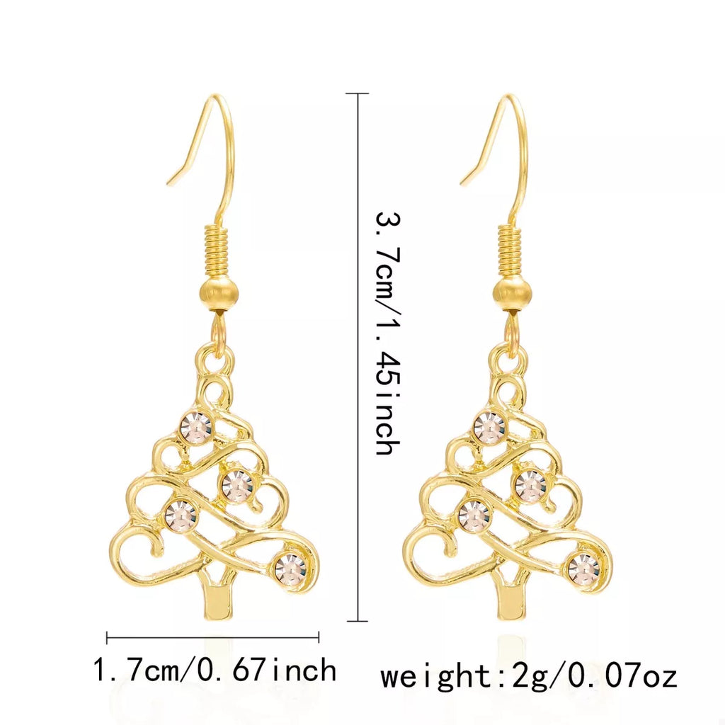 Christmas Tree Shape Dangle Earrings