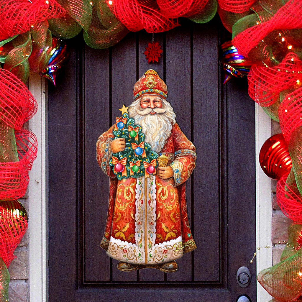 Santa's Tree of Joy Holiday Door Decor by G. Debrekht - Christmas Santa Snowman Decor - 8691418H