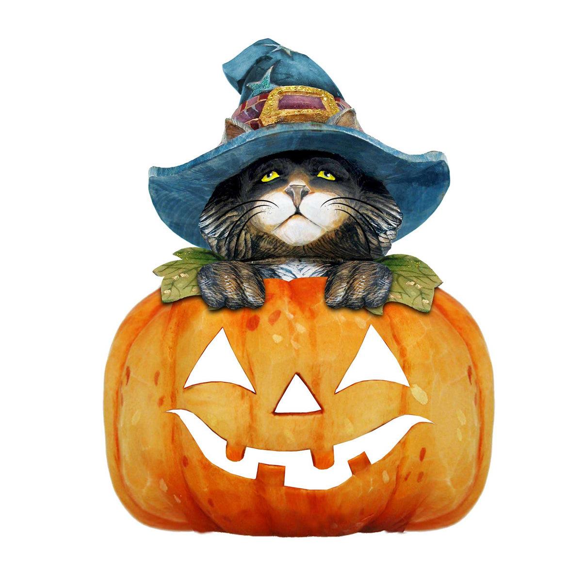 Black Cat pumpkin Halloween Door Decor by G. DeBrekht - Thanksgiving Halloween Decor - 8158416H