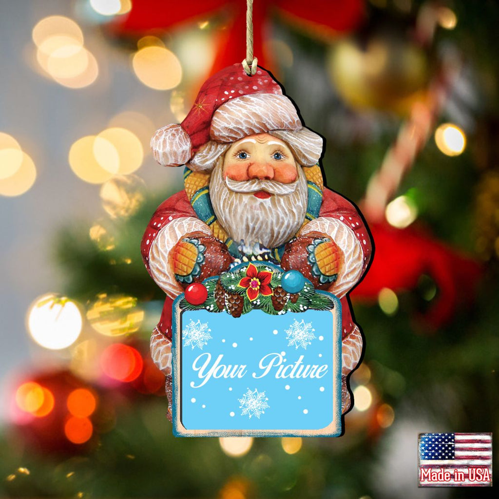 Santa Christmas Picture Frame Ornaments - Ornament for Photo - Christmas Santa Snowman Decor - 8119174PF