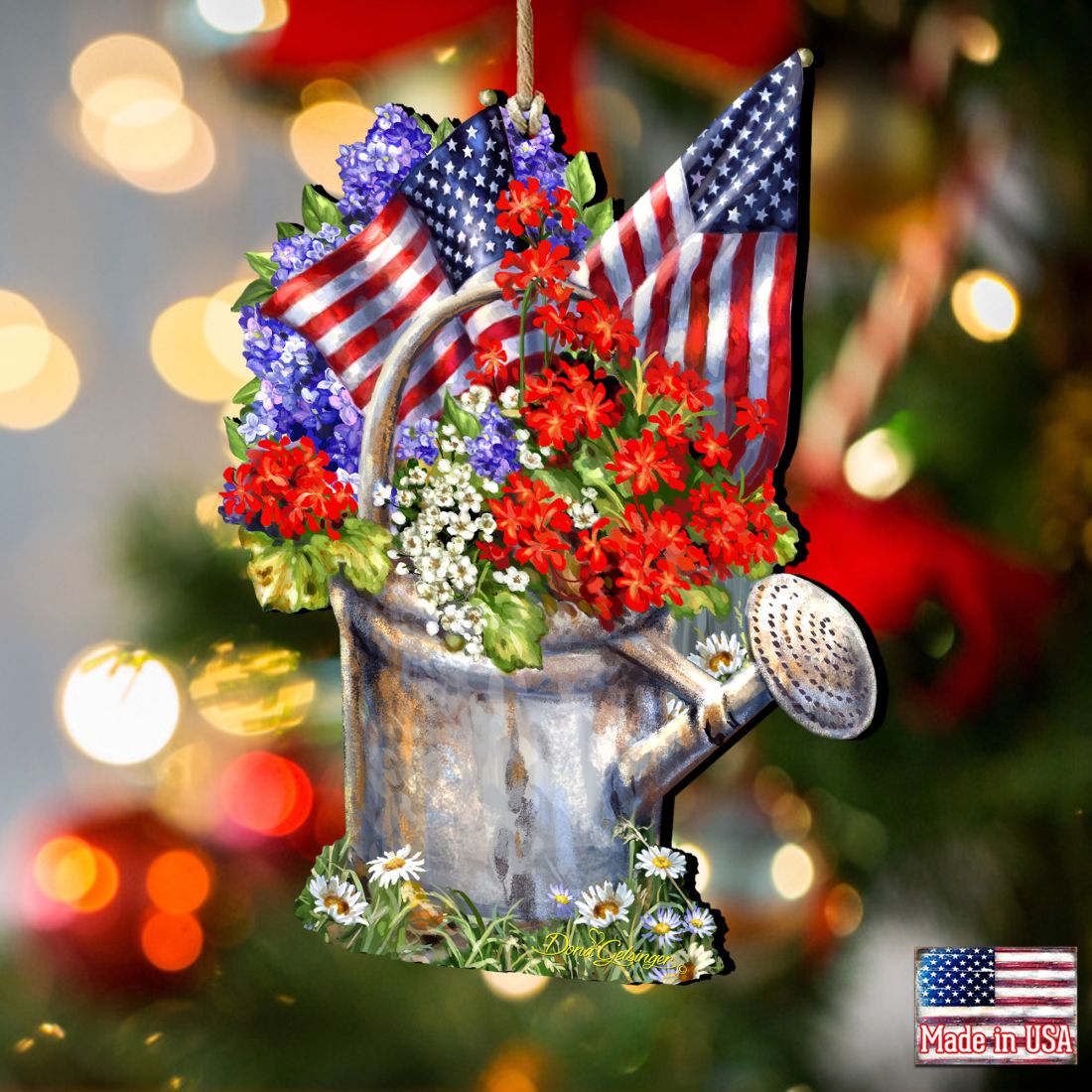Celebrating the American Freedom Wooden Ornaments by Gelsinger - American Christmas Decor - 8161040-1711