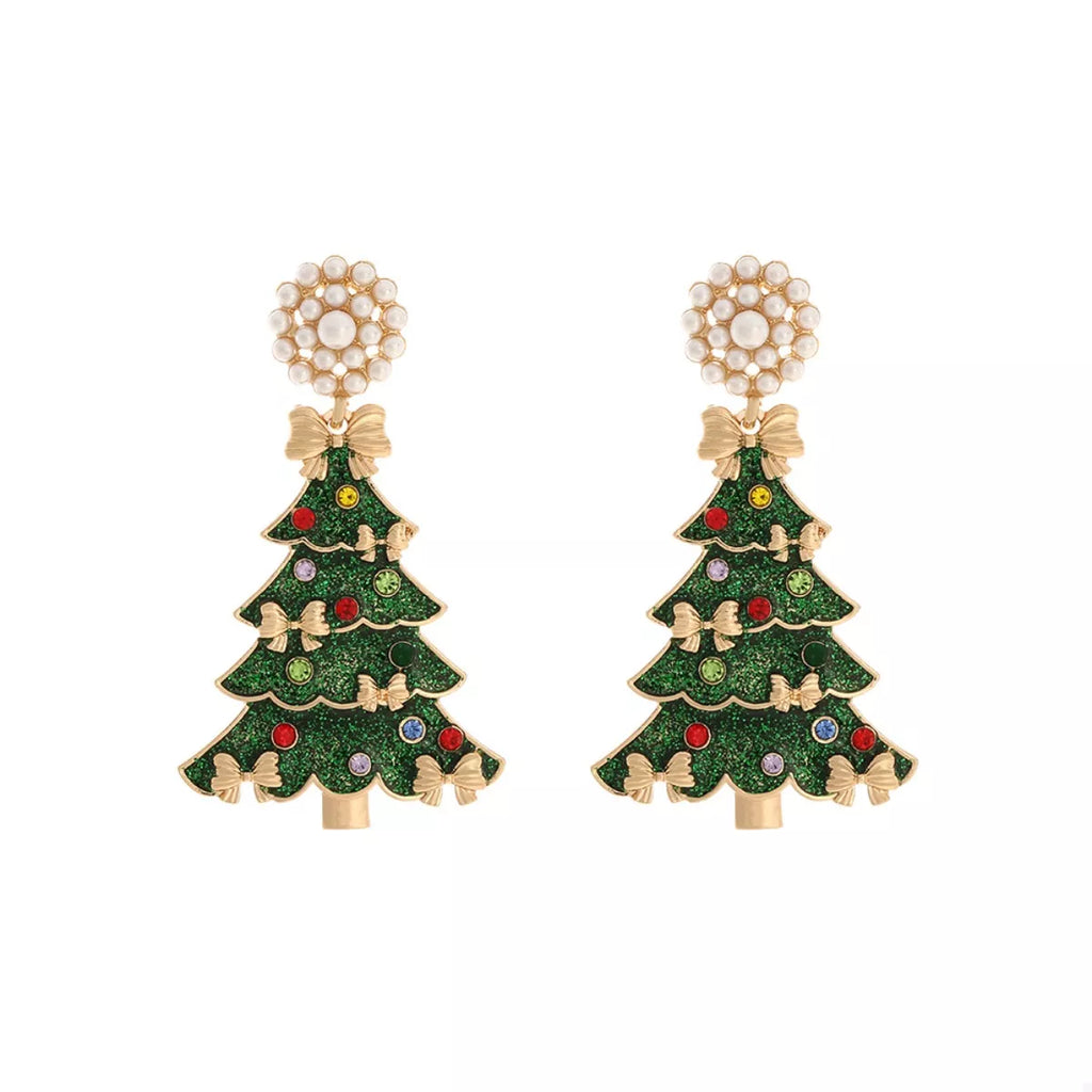 Christmas Tree Bow Earrings