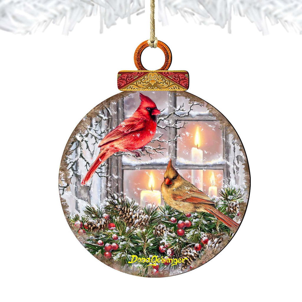 House Birds Christmas Wooden Ornaments by Gelsinger - Christmas Decor - 8121126DG