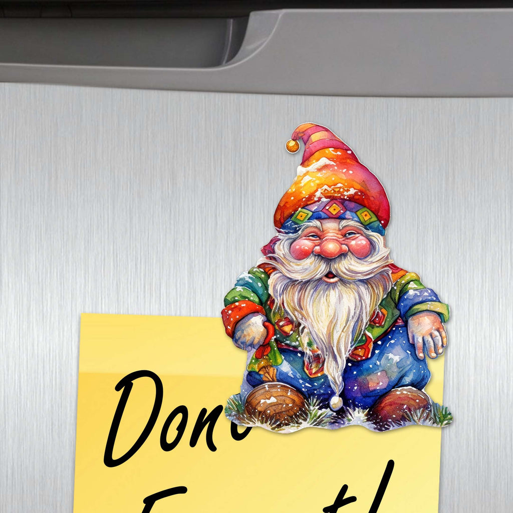 Christmas Gnomes Eco Wood Magnets Set of 6 by G. Debrekht - Christmas Decor - 8090031G-S6
