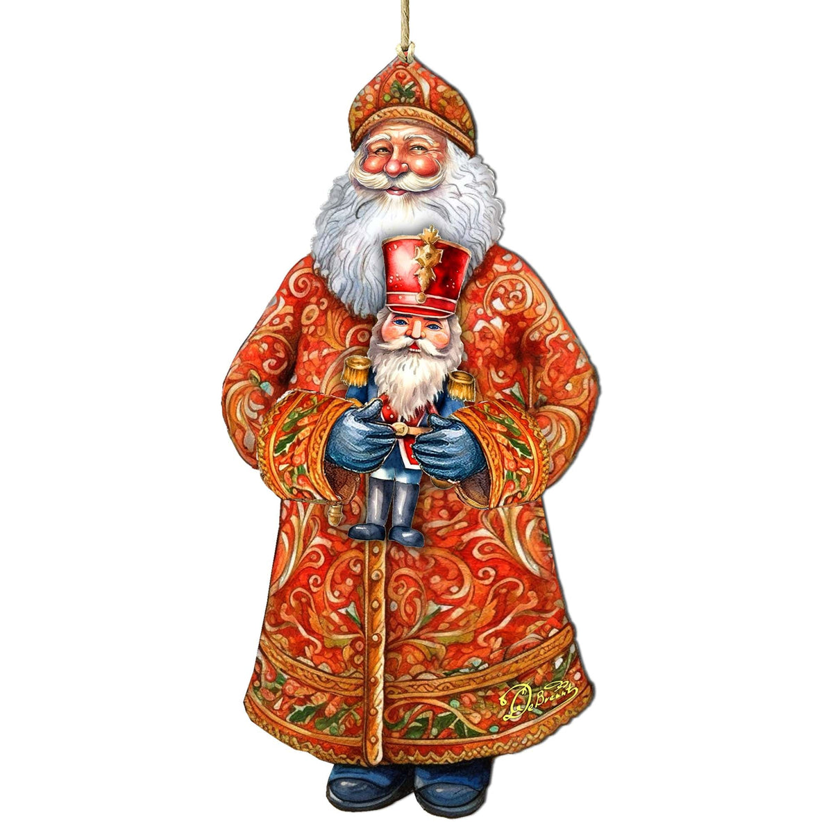 Santa's Holiday Nutcracker Wooden Ornaments by G. Debrekht - Christmas Santa Snowman Decor - 8691401