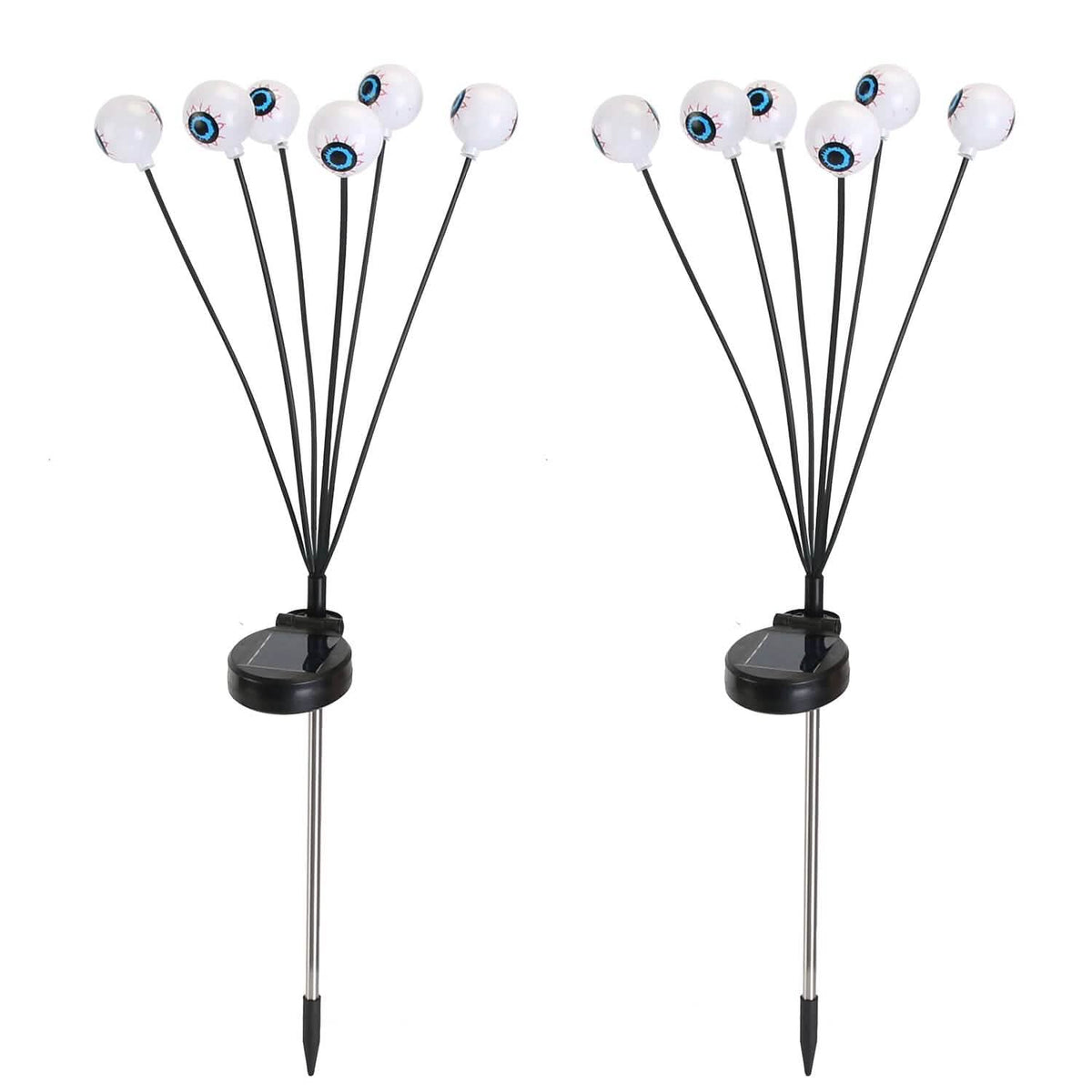 2-Pieces: Solar Scary Eyeball Lights Halloween Decoration Swaying Light