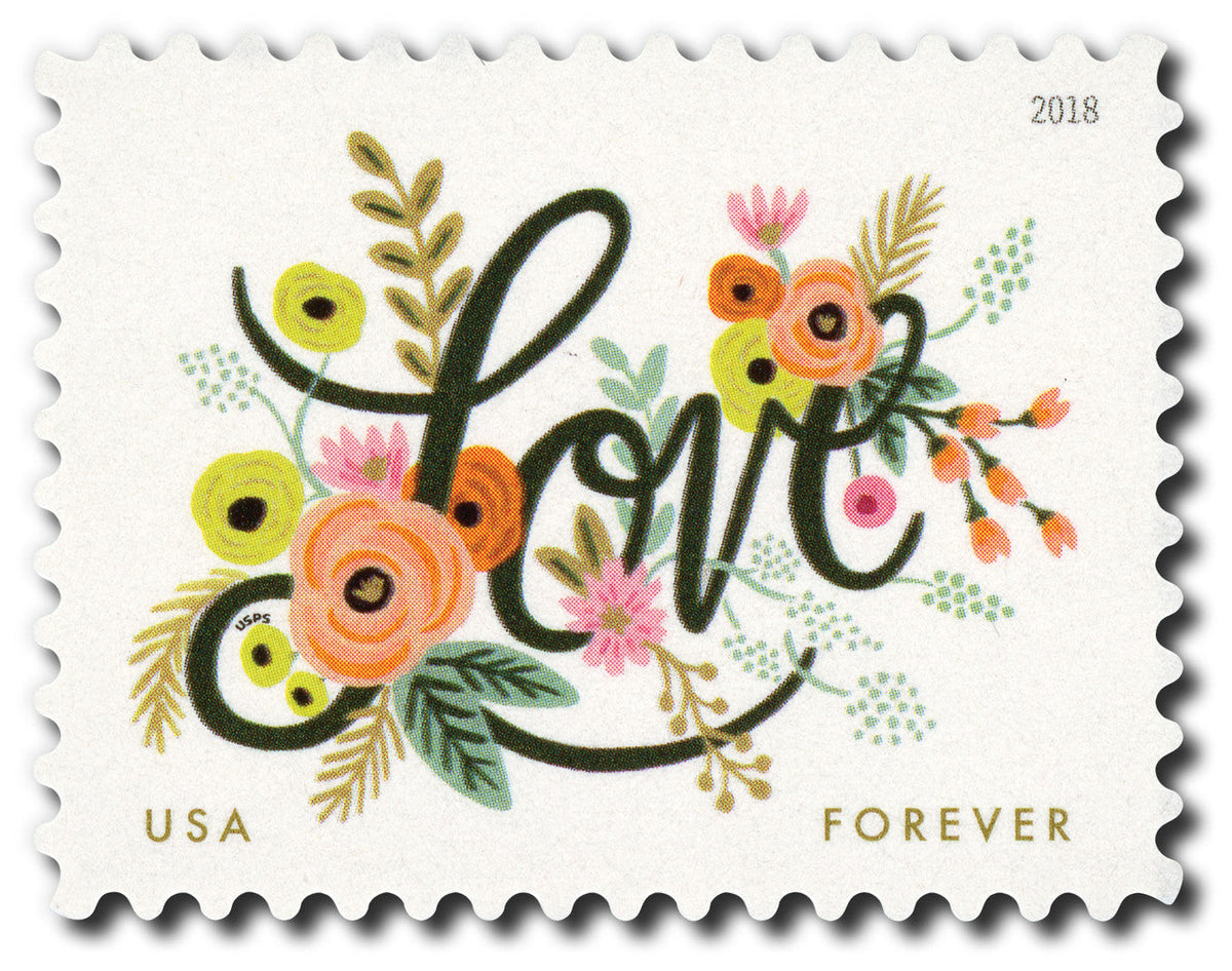 2018 Love Flourishes Forever Postage Stamps – 20 or 100