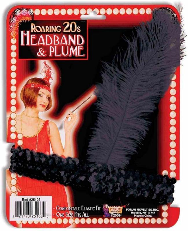 Forum Novelties Black Sequin Flapper Headband