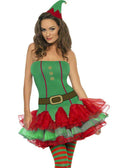 Womens Fever Sexy Red and Green Elf Tutu Dress Adult Costume Size Medium