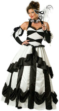 Womens Black and White Carnival Queen Deluxe Adult Costume Dress Size Large
