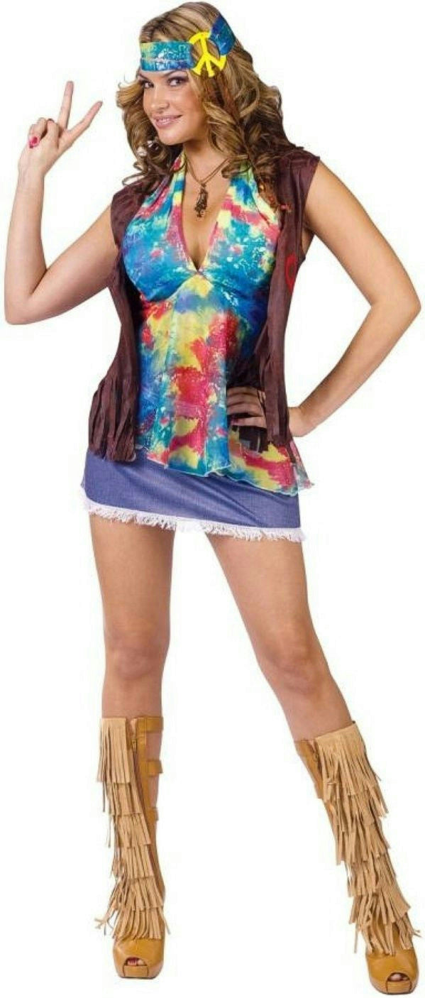 Summer of Love Adult Hippie 70s Costume S/M