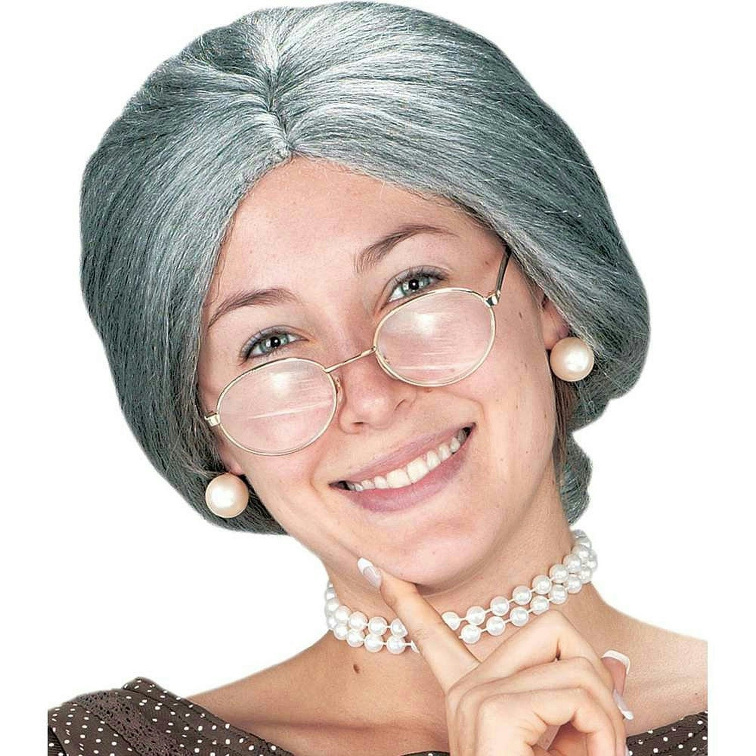FunWorld Granny Old Lady Wig with Bun