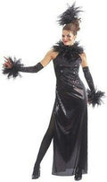 Black Temptation Adult Sequin Costume Dress Glovelets Headpiece Medium 10-14