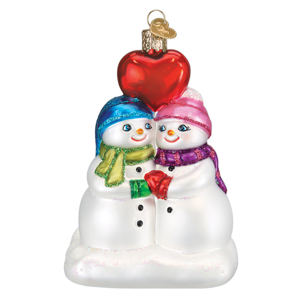Snow Couple's First Christmas Ornament