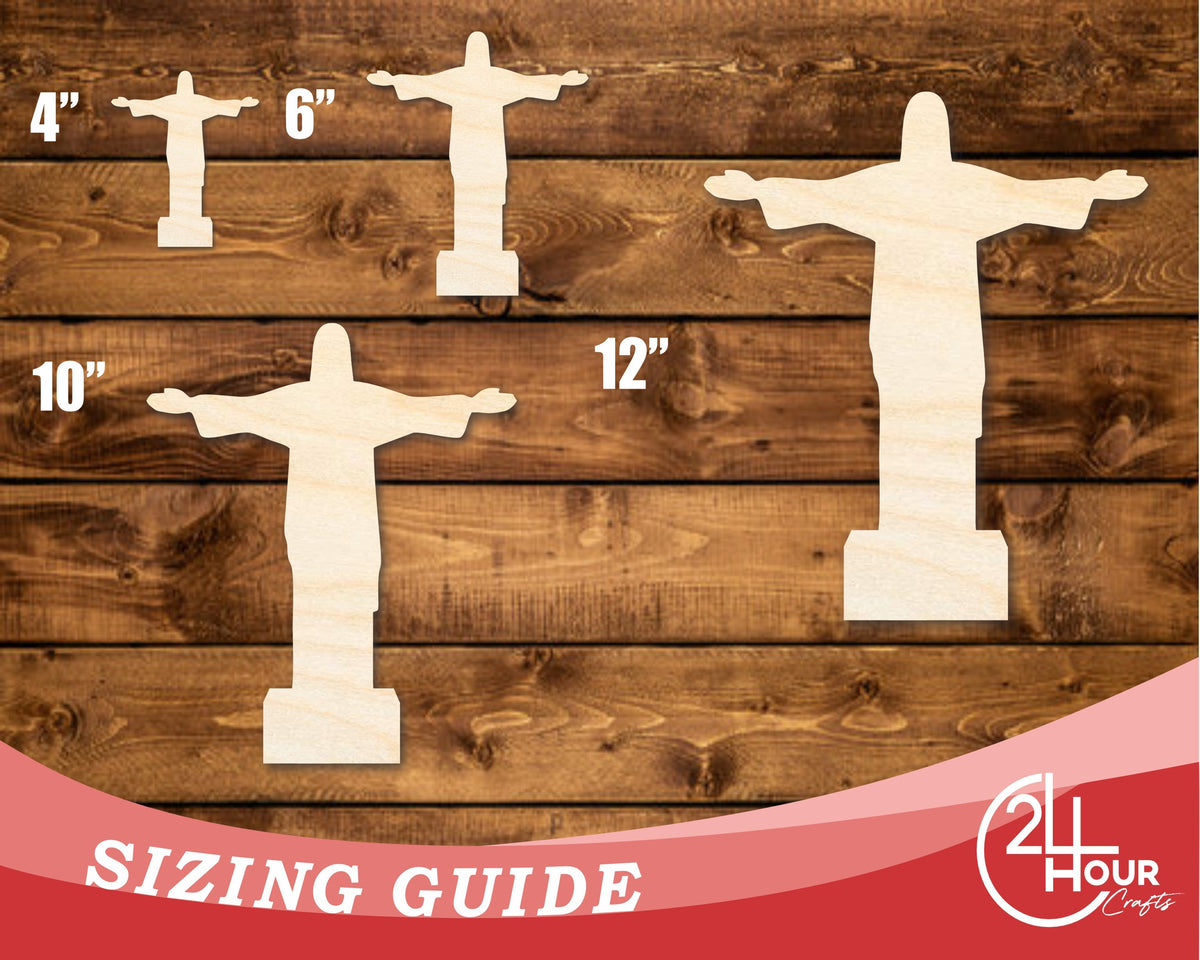 Unfinished Wood Christ the Redeemer Shape | DIY Craft Cutout | up to 46" DIY